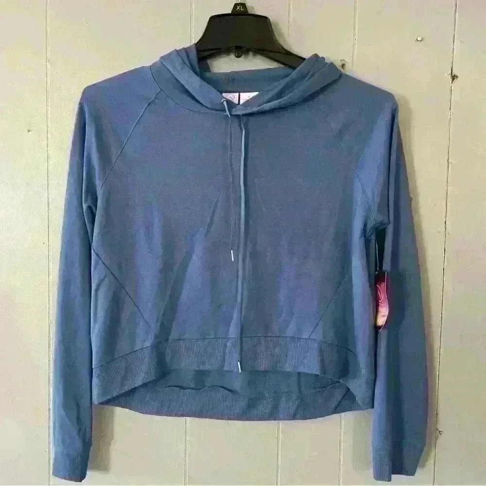 Enlighten Blue Women’s Crop Lightweight Hoodie Size M
